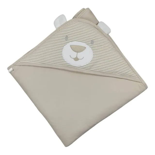 Manta Colcha Bebe Pop Corn Osito Bannitas Beige