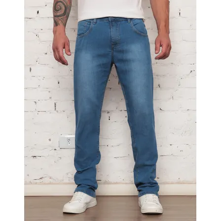 Calça Jeans Masculina Tradicional Corte Reto