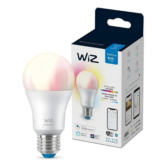 Ampolleta Led Inteligente Wiz Blanco & Colores 8,5w E27 Wifi