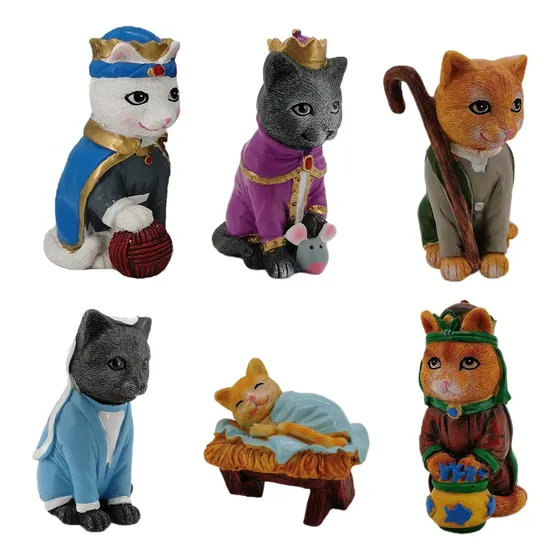 Adorno Navidad - Pesebre Gatos Navideños