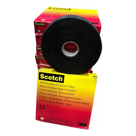 10 Pzas -cinta Eléctrica Vulcanizable Scotch 23 Autofundente Color Negro Rayas