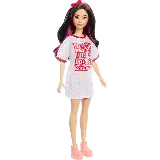Barbie Fashionista 2024 Barbie 65th Vestido Letras Rojas