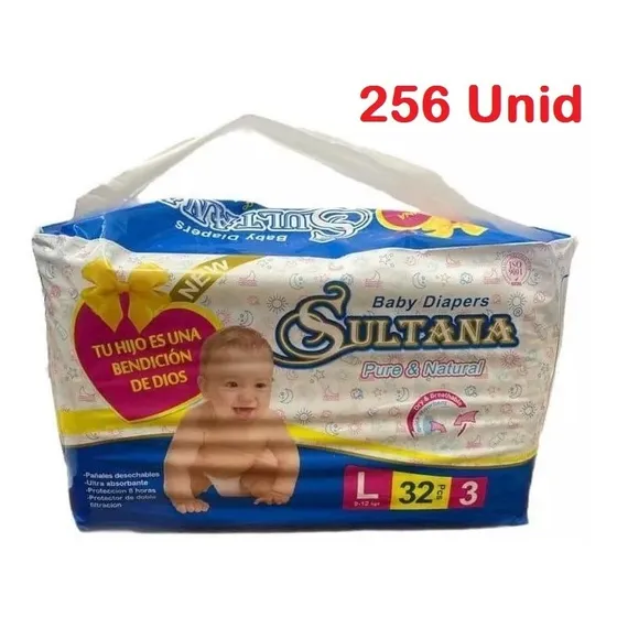 Pañales Para Bebés Talla L Bulto De 256 Unidades Algodón