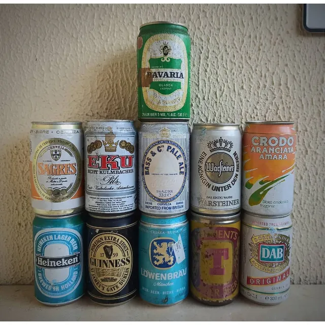 Antigua Colección Latas De Cerveza Llenas Europeas! Oferta!