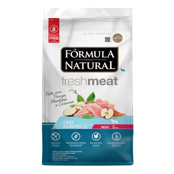 Ração Formula Natural Fresh Meat Filhote Medio 12kg