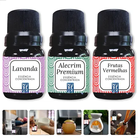 Essência Difusor Aromatizador Ambiente Umidificador Ar Kit 3 Kit N.03