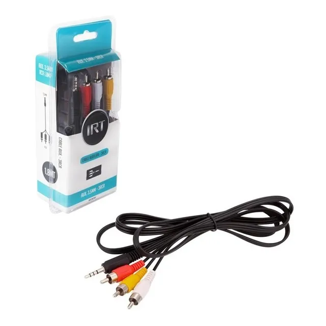 Cable Audio Y Video Plug 3.5 A 3 Rca 1.8 Metros Irt 