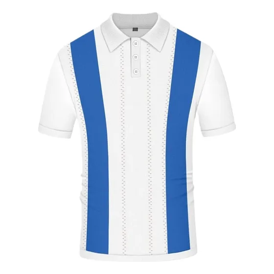 L Polos Casuales De Manga Corta Para Hombre Camisa Tejida A