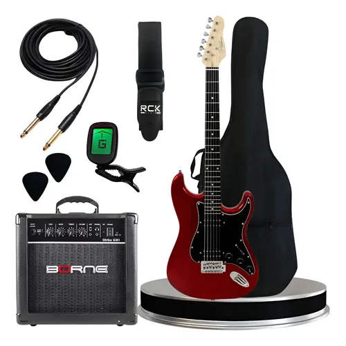 Kit Fender Guitarra Stratocaster + Amplificador + Acessórios Cor