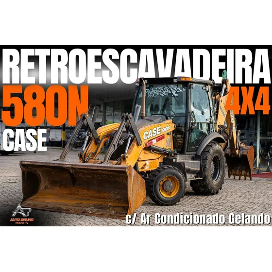 Retroescavadeira Case 580n 4x4 Cabine Fechada