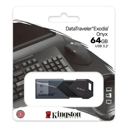 Pendrive 64gb Portable Usb 3.2 Gen2 Datatraveler Exodia Onyx Negro