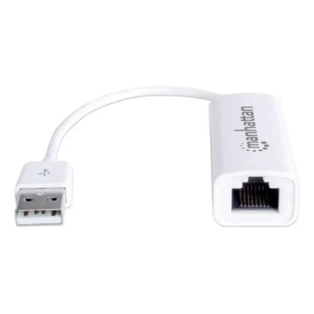 Adaptador Red Ethernet Usb 2.0 Manhattan Color Blanco
