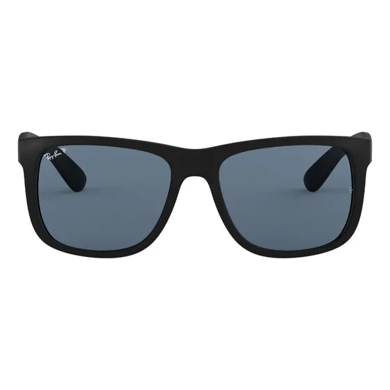 Gafas de sol polarizados Ray-Ban Justin Classic RB4165 talle Grande diseño Liso armazón matte black y lente blue