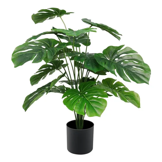 New Planta Artificial Grande Com Vaso E Design Realista
