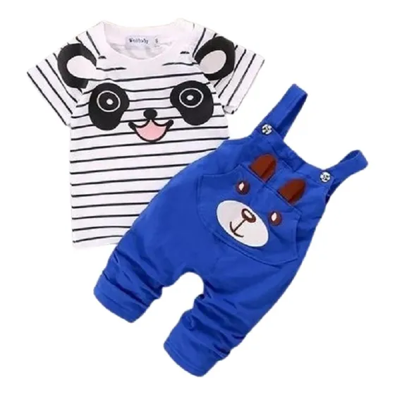 Conjunto Overol Osito Polo A Rayas Bebe Niños