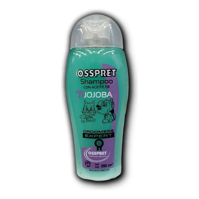 Shampoo Osspret Perros Y Gatos Con Aceite De Jojoba X 250ml Fragancia Frutal Fresco