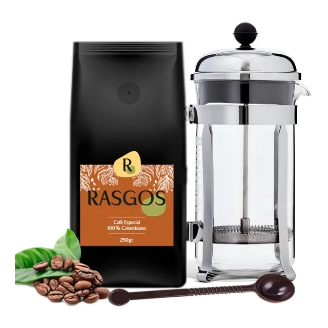Combo Prensa Francesa Café Especial De Origen En Grano 
