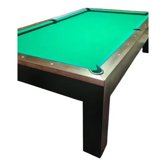 Mesa De Pool Moderna 8 Pies Con Bandas De Raulí Y Paño A Ele Verde