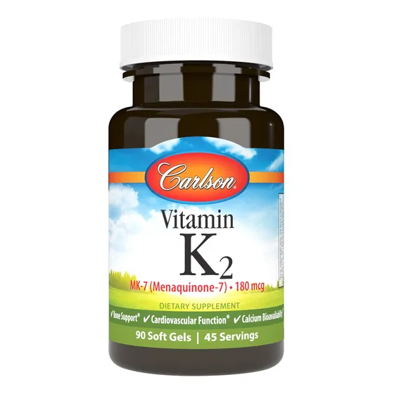 Carlson - Vitamina K2 Mk-7 (menaquinona), 45 Mcg, Soporte Ós