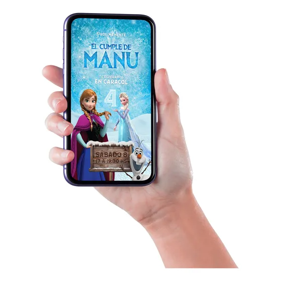 Invitación Tarjeta Digital Cumpleaños Frozen - Personalizada Frozen