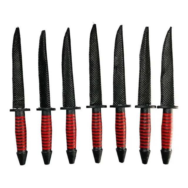 Punhal Preto E Vermelho 15 Cm Assentamento Exu 7 Unidades