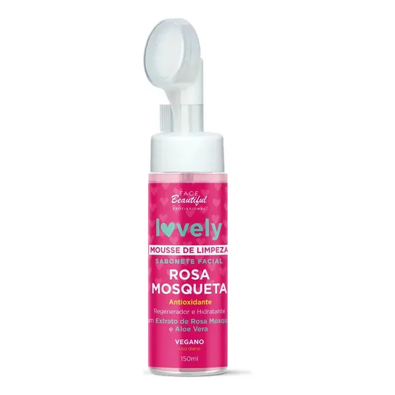 Face Beautiful Profissional Sabonete Facial Mousse Espuma De Limpeza Lovely Vegano 150ml