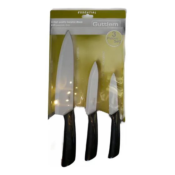 Juego De Cuchillos Guttlem Ceramica 3 Piezas Essential 65v