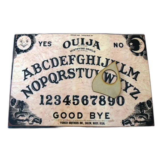 Tablero Ouija De Madera + Puntero Perforado + Manual