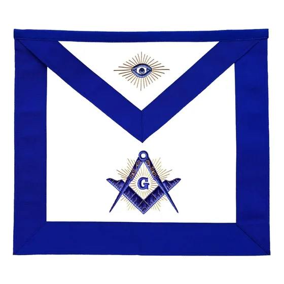 Masonic Master Mason Blue Lodge Delantal Piel Cordero Azul