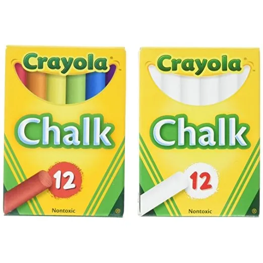 Crayola No Tóxico White Chalk (12 Cuadro De Ct) Y Tiza Color