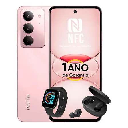 Smartphone Celular Realme C75 X 256gb 8gb Ram Nfc Prova Agua Rosa-claro