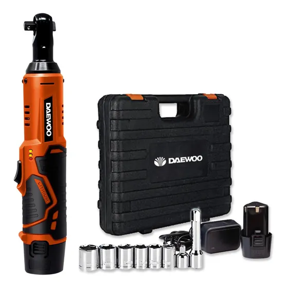 Llave Chicharra Inalámbrica Daewoo Dwrw01 12v 3/8 10mm Color Naranja