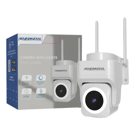 Câmera de Segurança Dome NovaDigital CS-VIZION 3MP Wi-Fi com PTZ e Visão Noturna