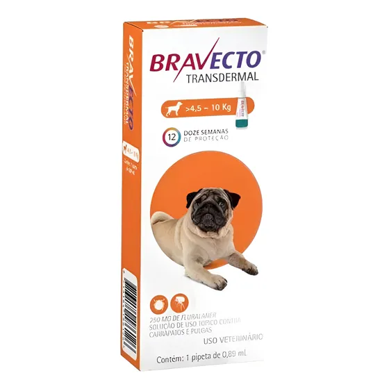 Bravecto Transdermal Antipulgas E Carrapato Cães 4,5 Á 10kg 