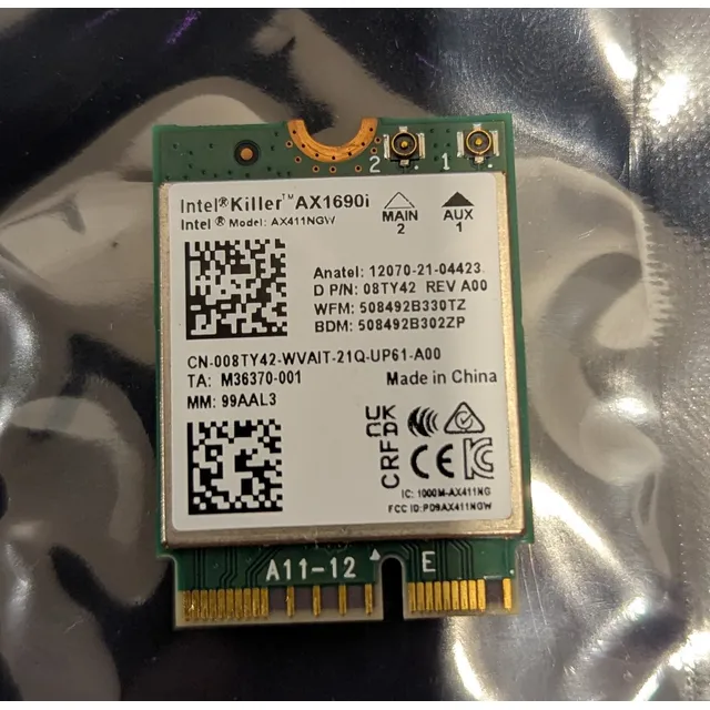 Intel Wifi Killer 1690i Ax411ngw Wifi6e Bt 5.3 Ax1690i Nueva