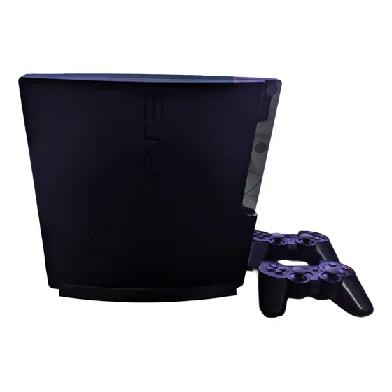 Ps3 Playstation 3 Slim Cfw Ssd 1 Tb C/ 3 Jogos E 2 Controles Preto