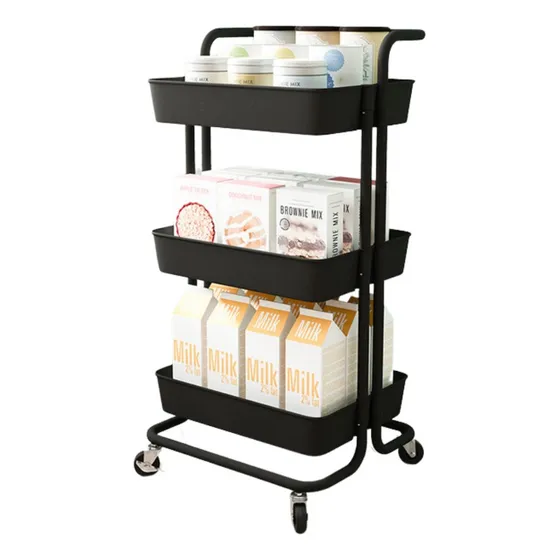 Carro Organizador Mueble Estante De Almacenamiento 3 Niveles Negro