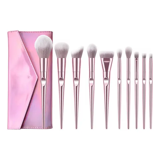 Brochas Maquillaje X10  Pcs  Con Estuche - Set Makeup