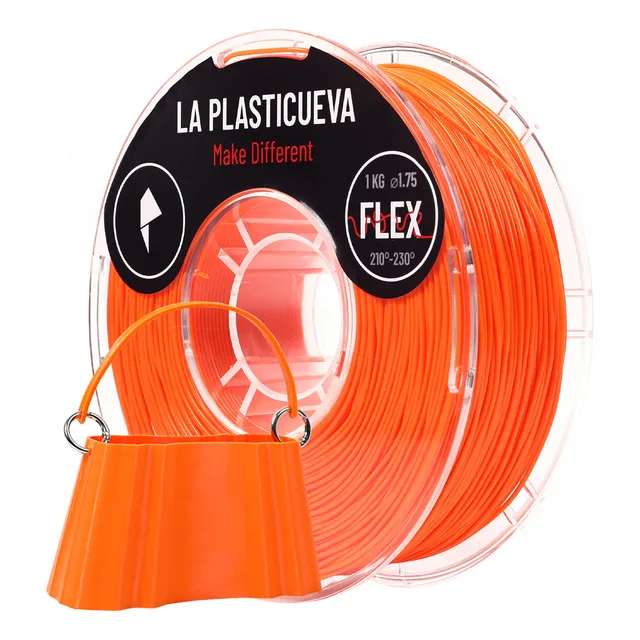 Filamento Para Impresión 3d Material Flexible Tpu 1kg 1.75 Color Flex Naranja