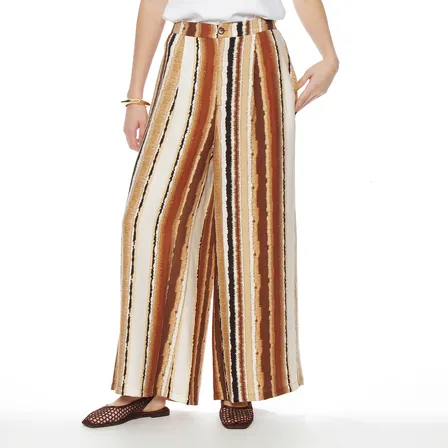 Pantalon Wados Wide Leg Estampado Tiro Alto Pretina