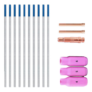 Kit Eletrodo TungstĂȘnio Solda Tig Azul Pinça Bocal Corpo 2,4 Kit Eletrodo TungstĂȘnio Solda Tig Azul Pinça Bocal Corpo 2,4