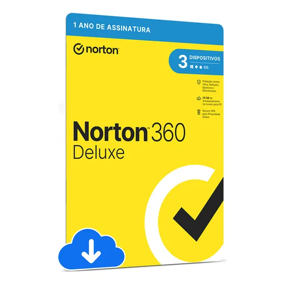Norton 360 Antivírus Deluxe 3 Dispositivos 12 Meses