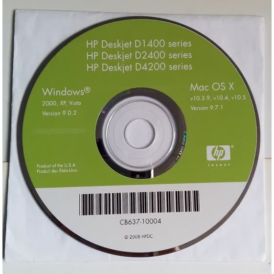 Cd Driver Impresora Hp Deskjet (d1400 - D2400- D4200) Usado