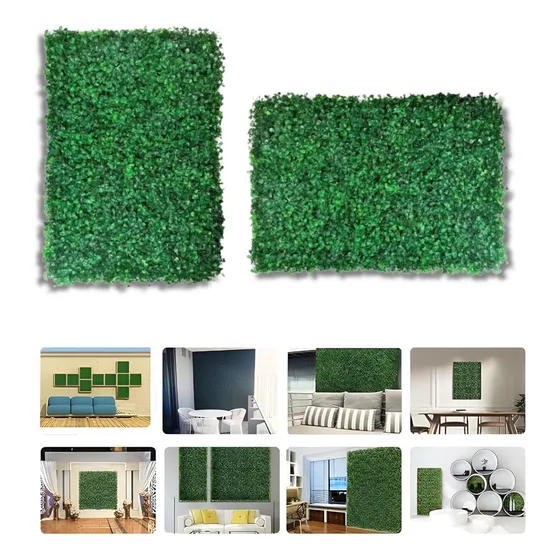 Kit 5 Placas Jardim Vertical Buchinho Muro Inglês 60x40 Grama Artificial Parede Verde Marca Hibo