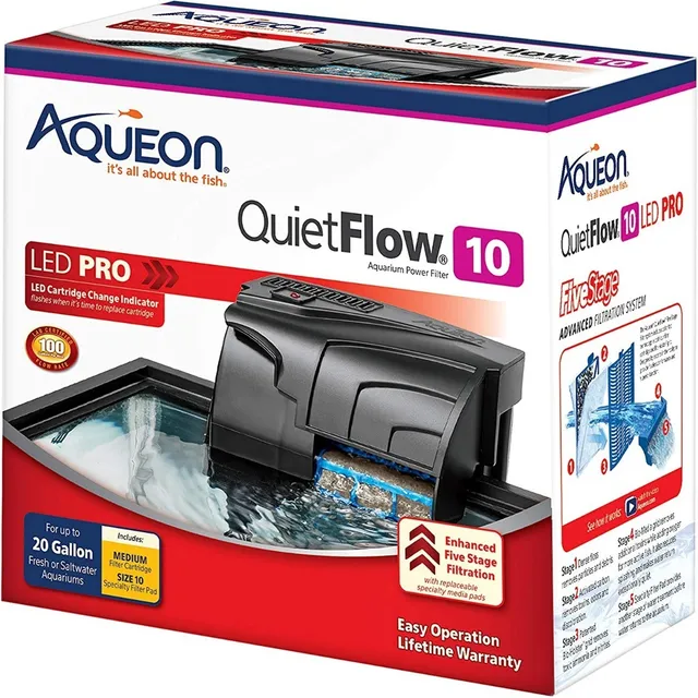 Aqueon Filtro Cascada 10  Con Luz Led Indicadora Suciedad