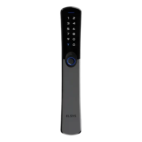 Fechadura Digital de Embutir Samba Elsys DE6100i Preta, Wi-fi, Ip55, Externa, Biométrica