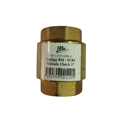 Valvula Check De Bronce 1 Marca Bm (bm-check-1)