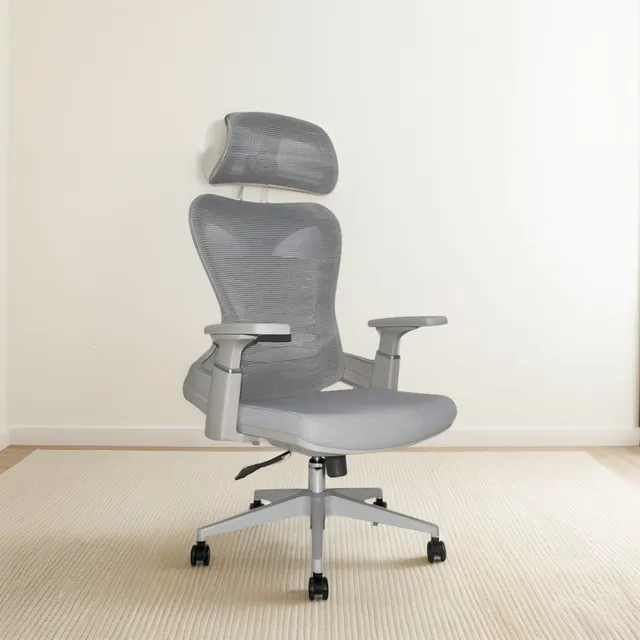 Silla De Oficina Ergonómica Biox Premum Gris Ofideas Gris Claro Malla