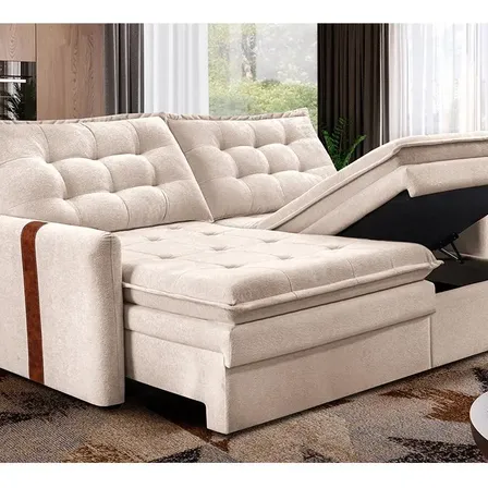 Sofá Sem Caixa Retrátil 1,80m Soft Petit Boucle Cama Inbox