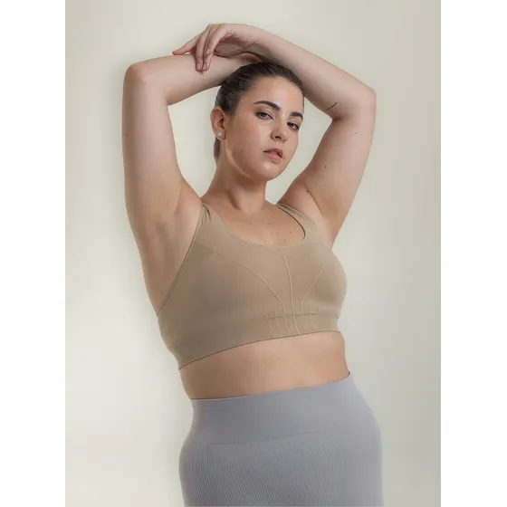 Top Deportivo Color Piel Sin Costuras Lycra Mora 2114